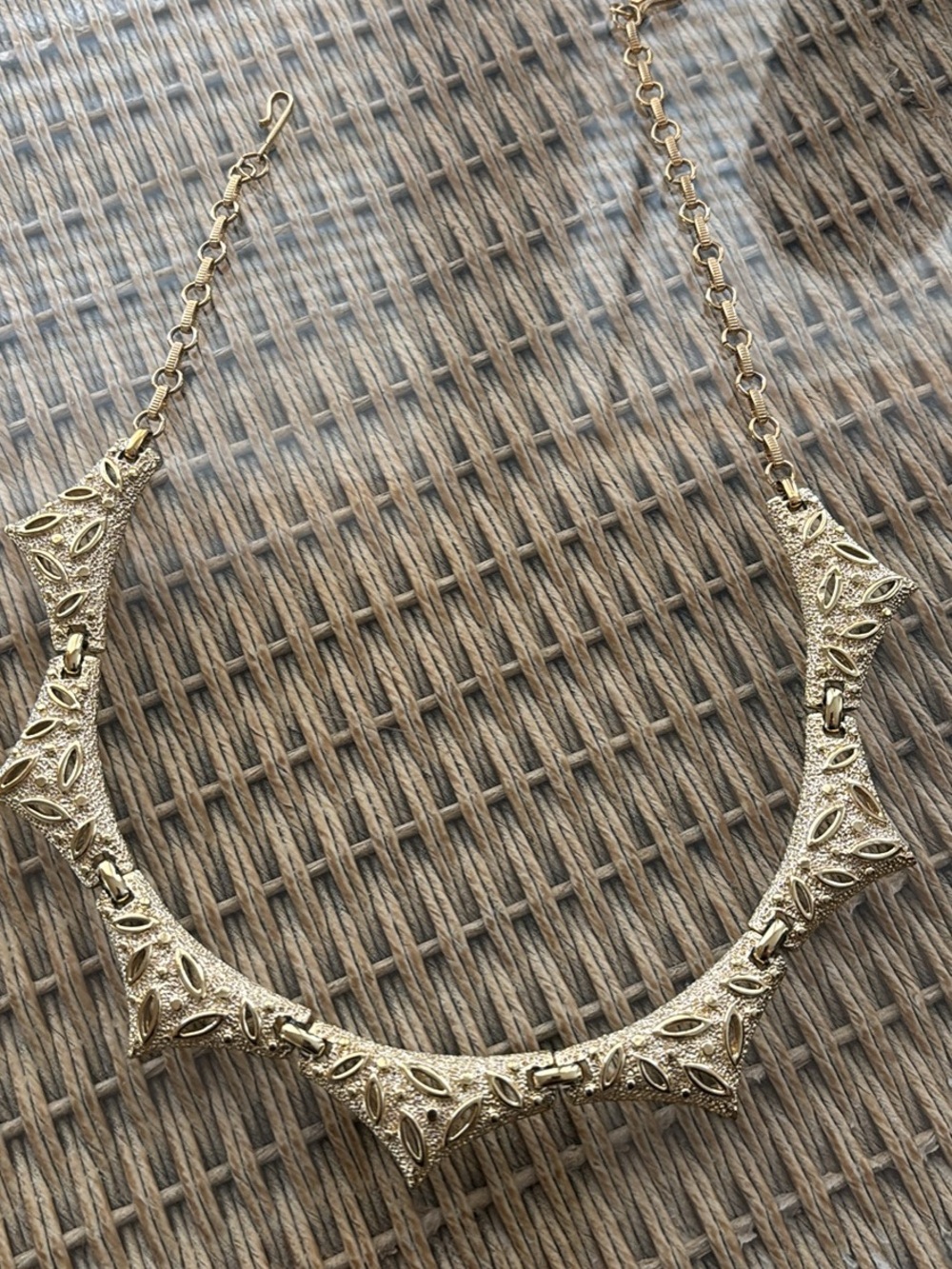 Vintage CORO Gold Filigree Statement Necklace - Elegant Women’s Jewelry